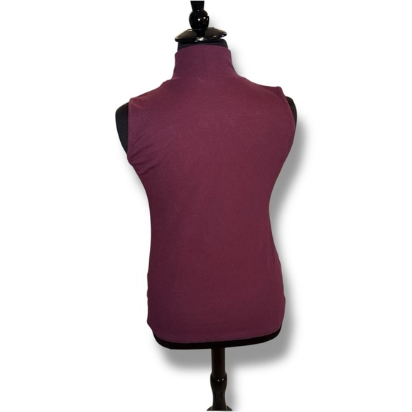 LANE BRYANT Mock Neck Ribbed Tank Classic Sleeveless - 18/20 Maroon - Picture 4 of 16